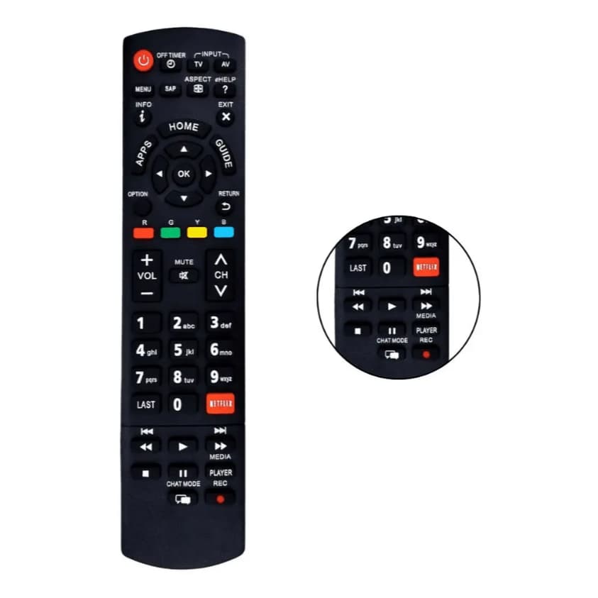 Controle Remoto Panasonic para TVs Inteligentes com Tecla Netflix Max-7008