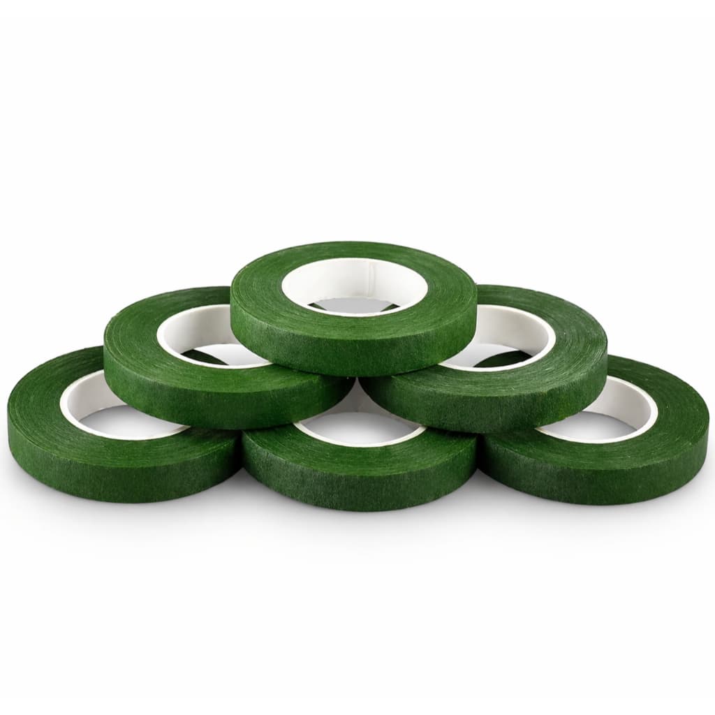 6 Fitas Floral Verde Para Arranjos Artesanato 27M Total 162M