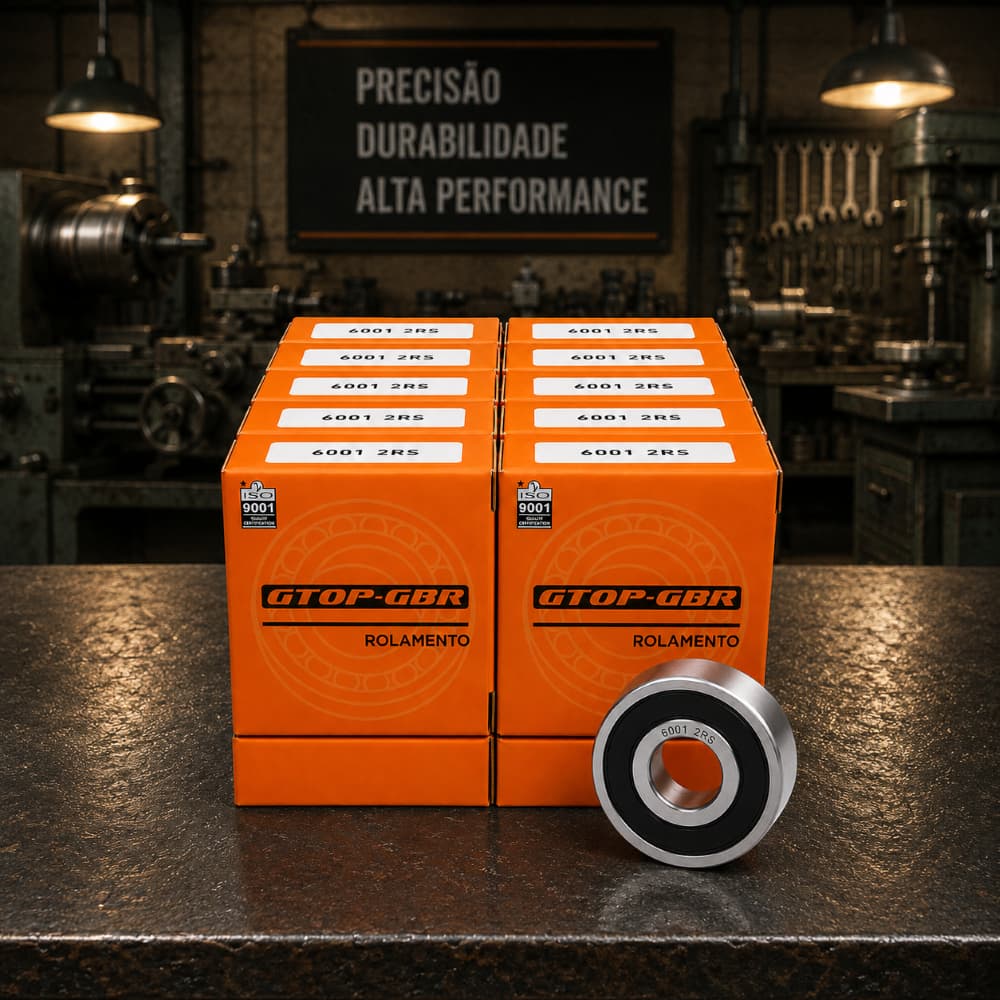 Rolamento 6001 2rs Kit com 10 Peças Blindadas Dupla Vedação 12X28X8MM GBR GTOP
