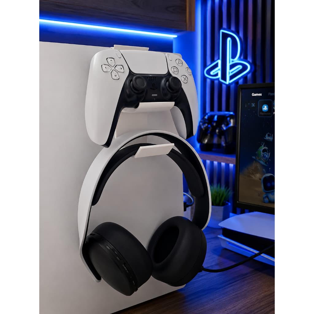 Suporte Controle PS5 + Suporte Headset Gamer PS5 Impressão 3D