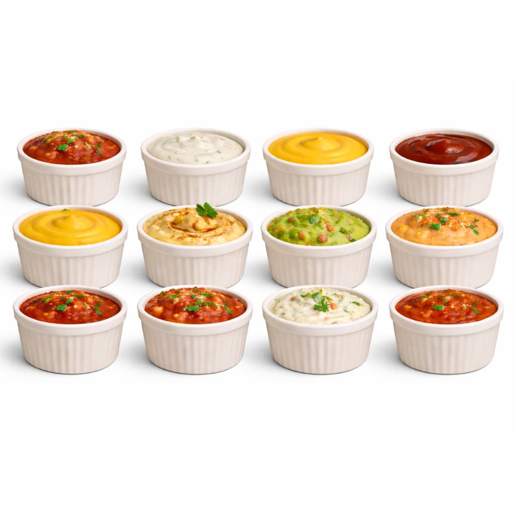 Kit 12 Ramekin Plástico 110Ml Canelado Plástico Molho Molheira Petisqueira Pote Hotel Pousada