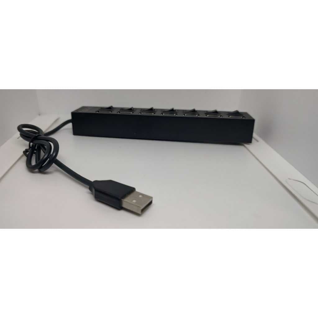 HUB USB 7 Portas Hi-Speed 2.0 com Chave Seletora e LED Extensão Hub Régua USB  HD Externo