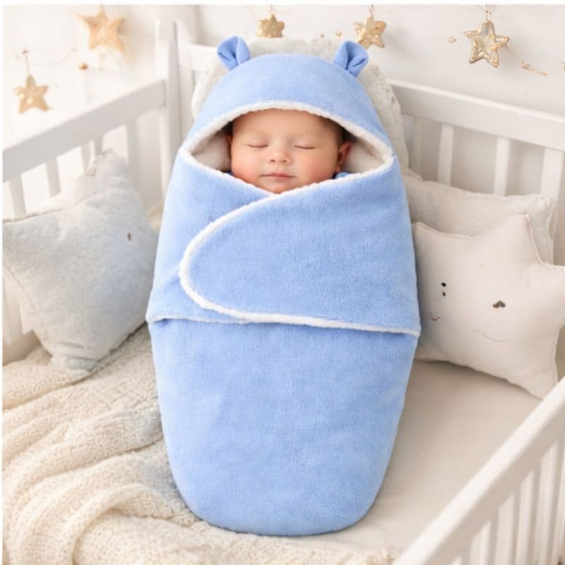 Saco de Dormir Bebês Ursinhos Menina e Menino de Sherpa Quentinha Enrolar charuto