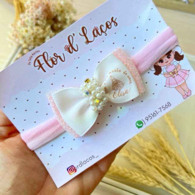 Faixinha de cabelo para bebe/ rn infantil personalizada com nome