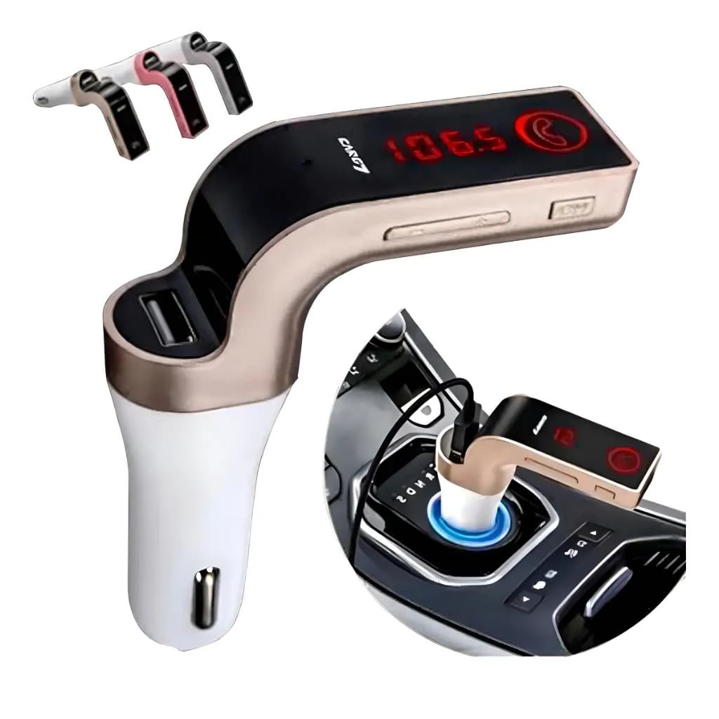 Receptor Transmissor Veicular Com Bluetooth Fm Mp3 Usb Pen Drive