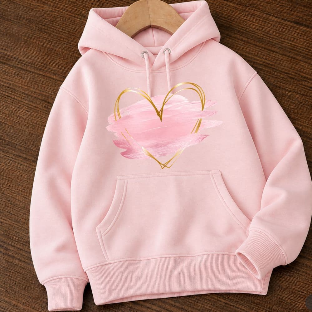 Moletom infantil e juvenil meninas coração blusa de frio premium flanelado