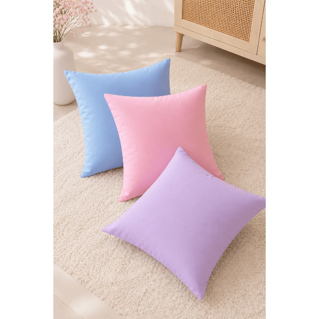 Kit 3 Capas de Almofada Candy Colors 45x45 Decorativa Sala Quarto Oxford