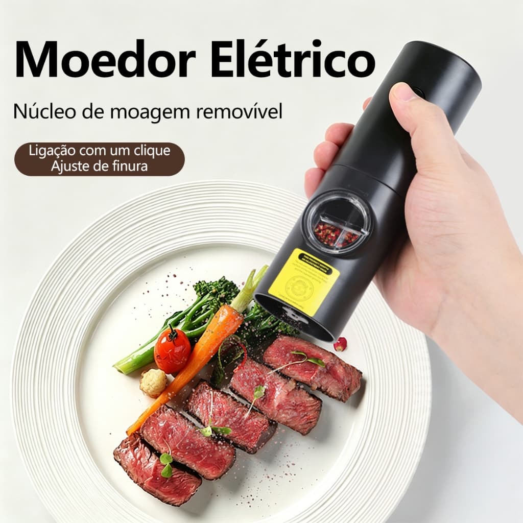 Moedor Elétrico De Sal , Pimenta, Especiarias e Temperos Com Ajuste De Espessura