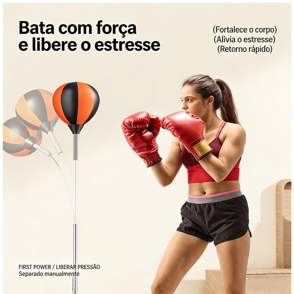 Speed Ball de Boxe com Base de Sucção(138-155cm)