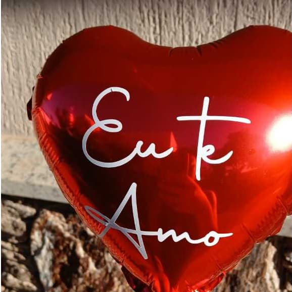 Adesivo Vinil “Eu Te Amo” Delicado 9x9 cm para Balão Caixa Presente Dia dos Namorados