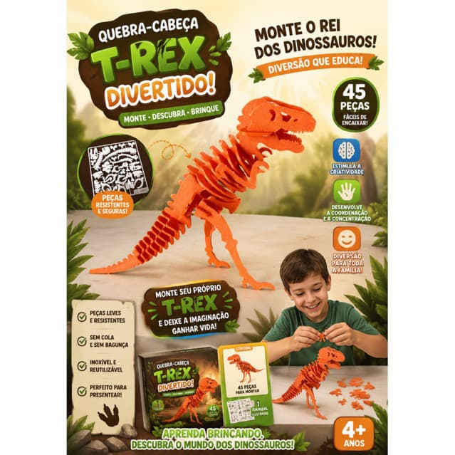 Quebra cabeça Dinossauro Rex