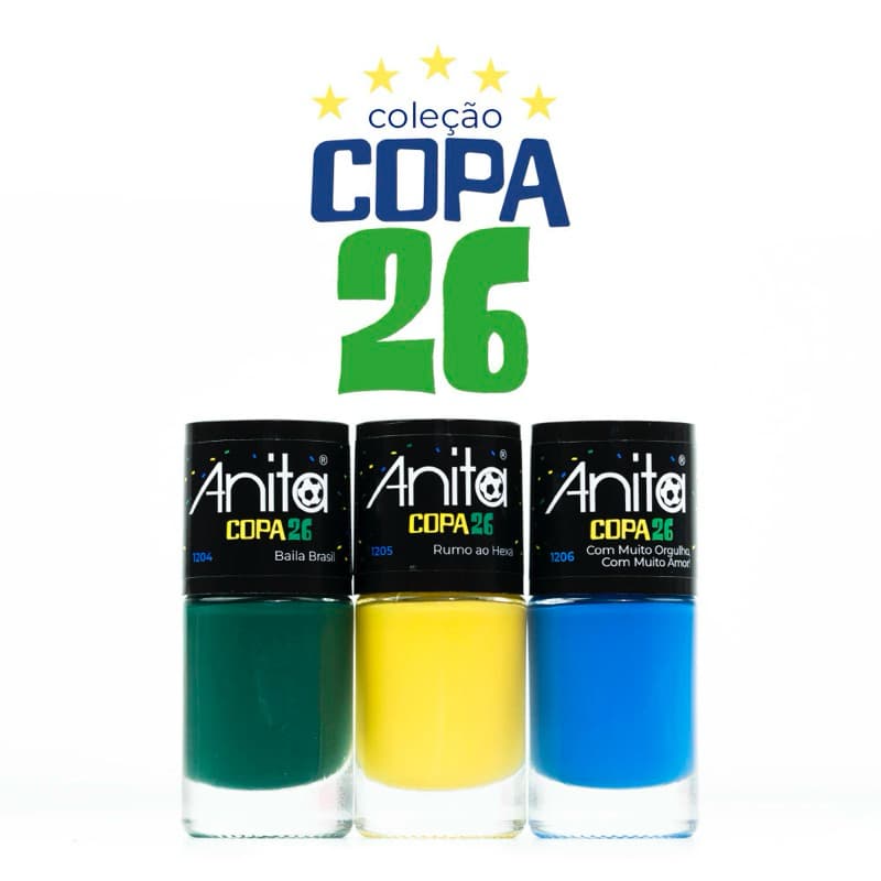 Anita esmalte Coleção Copa 2026 ( 3 esmaltes )