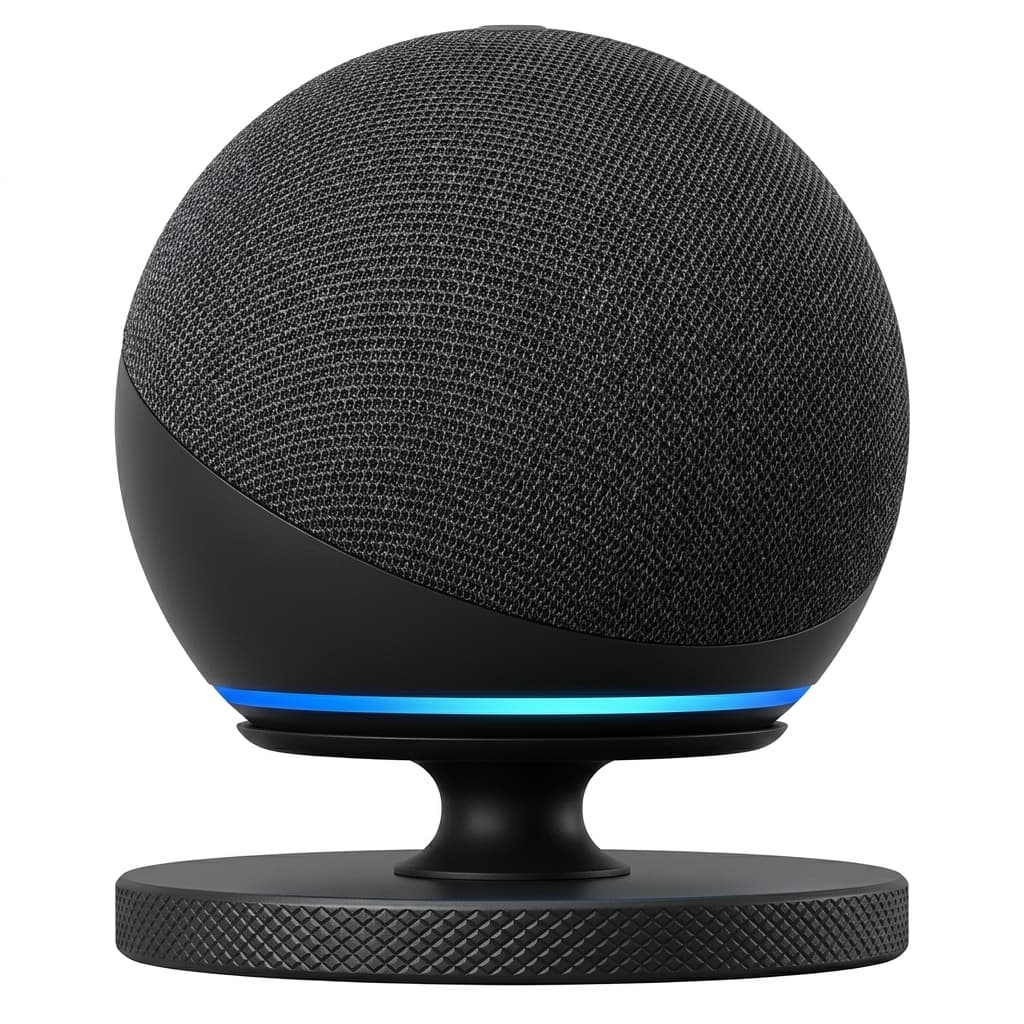 Suporte Base Para Alexa Simples Funcional Estável Echo Dot na Cor Preto e Branco