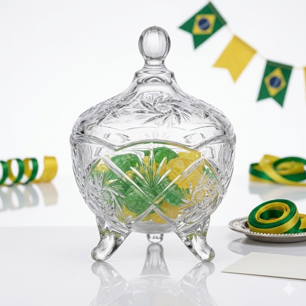 Bomboniere Potiche de Vidro com Tampa 170ml Casa Cristalina - Modelo Luxo Pequeno