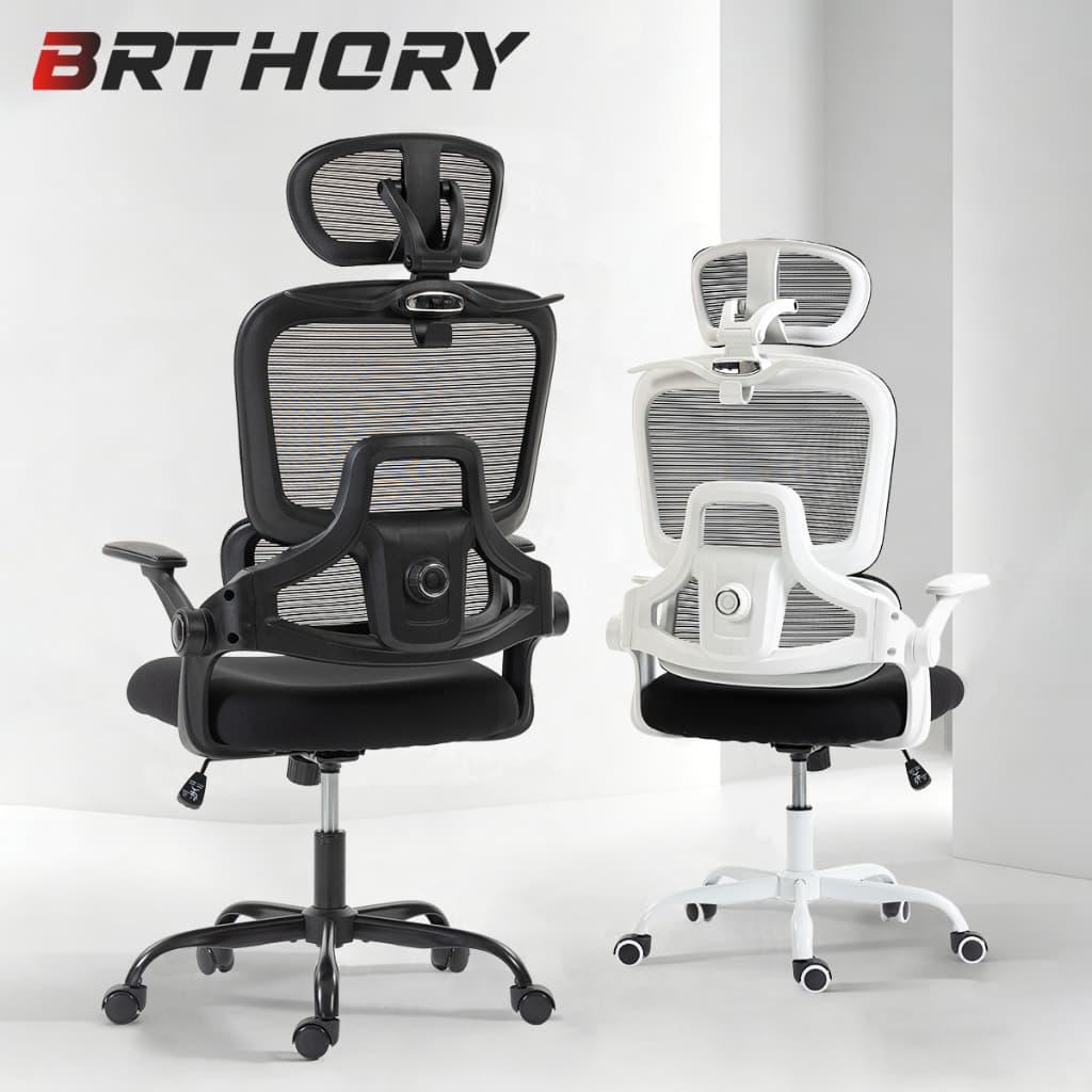 Cadeira ergonômica de malha com suporte lombar ajustável, ideal para escritório e home office