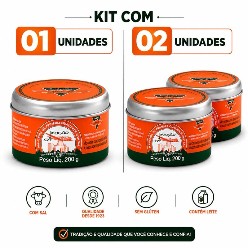 MANTEIGA AVIAÇÃO COM SAL LATA 200G