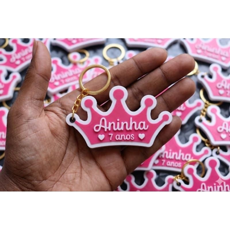 KIT CHAVEIROS COROA PERSONALIZADOS COM NOME PARA LEMBRANCINHAS