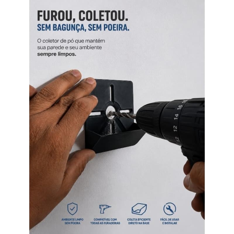 Guia de Perfuração com Coletor de Poeira Universal para Furadeira – Fure Sem Sujeira
