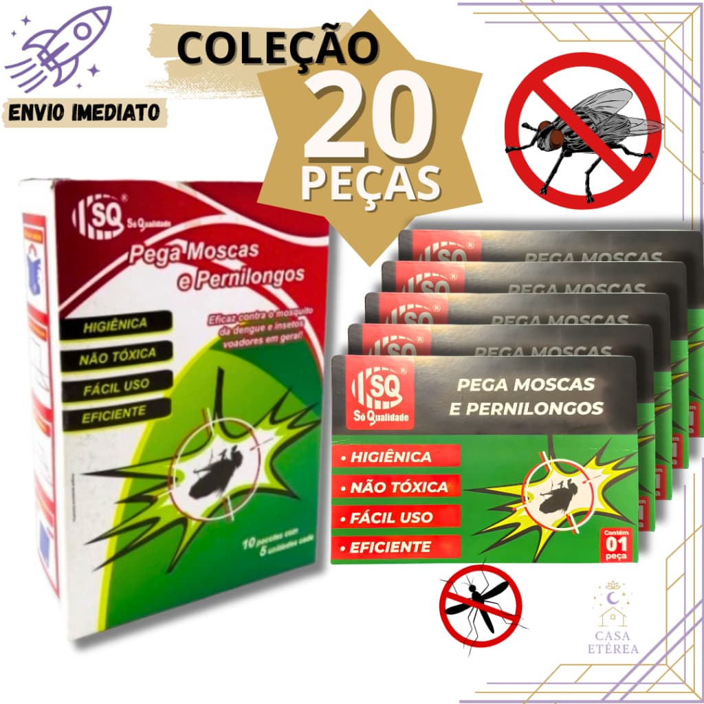 Kit Armadilha Anti Mosca Mosquito Pernilongo Cola Inseticida para Controle de Insetos em Casa e Estabelecimentos
