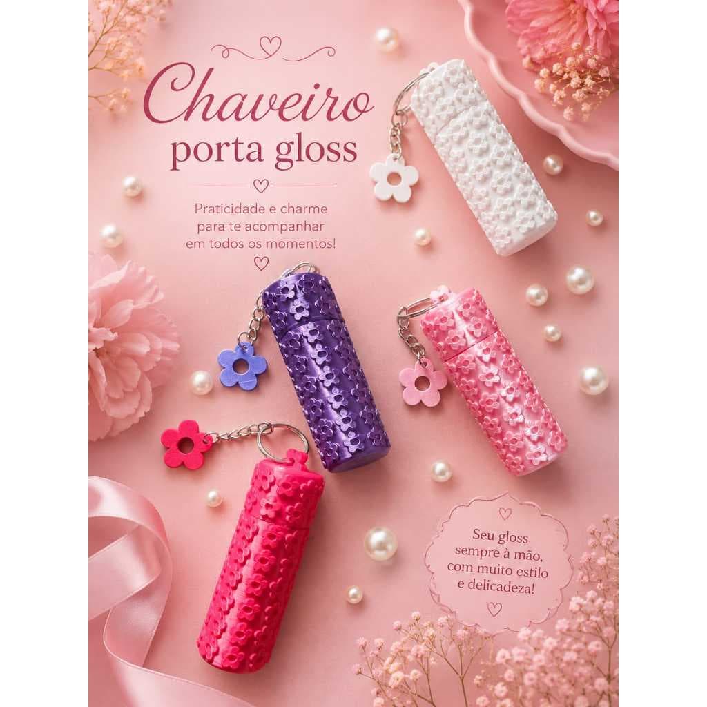 Porta gloss florzinha cores variadas
