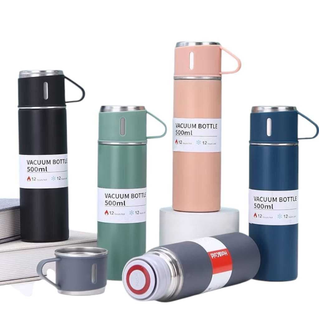 Garrafa Térmica Inox  com Tampa Copo – Mantém Quente e Frio por 12h | Garrafa térmica
