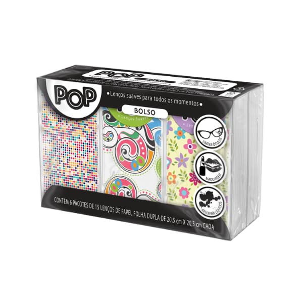Lenço de Papel POP Folha Dupla Descartável Pacotes de Bolso p/ Casamento 15 folhas c/ Pack