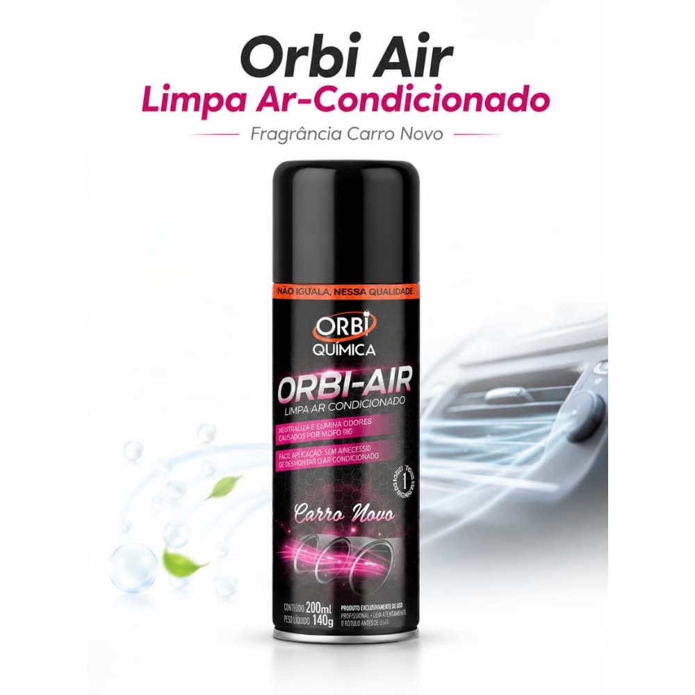 Limpa Ar Condicionado Orbi Air Spray Carro Novo 200ml