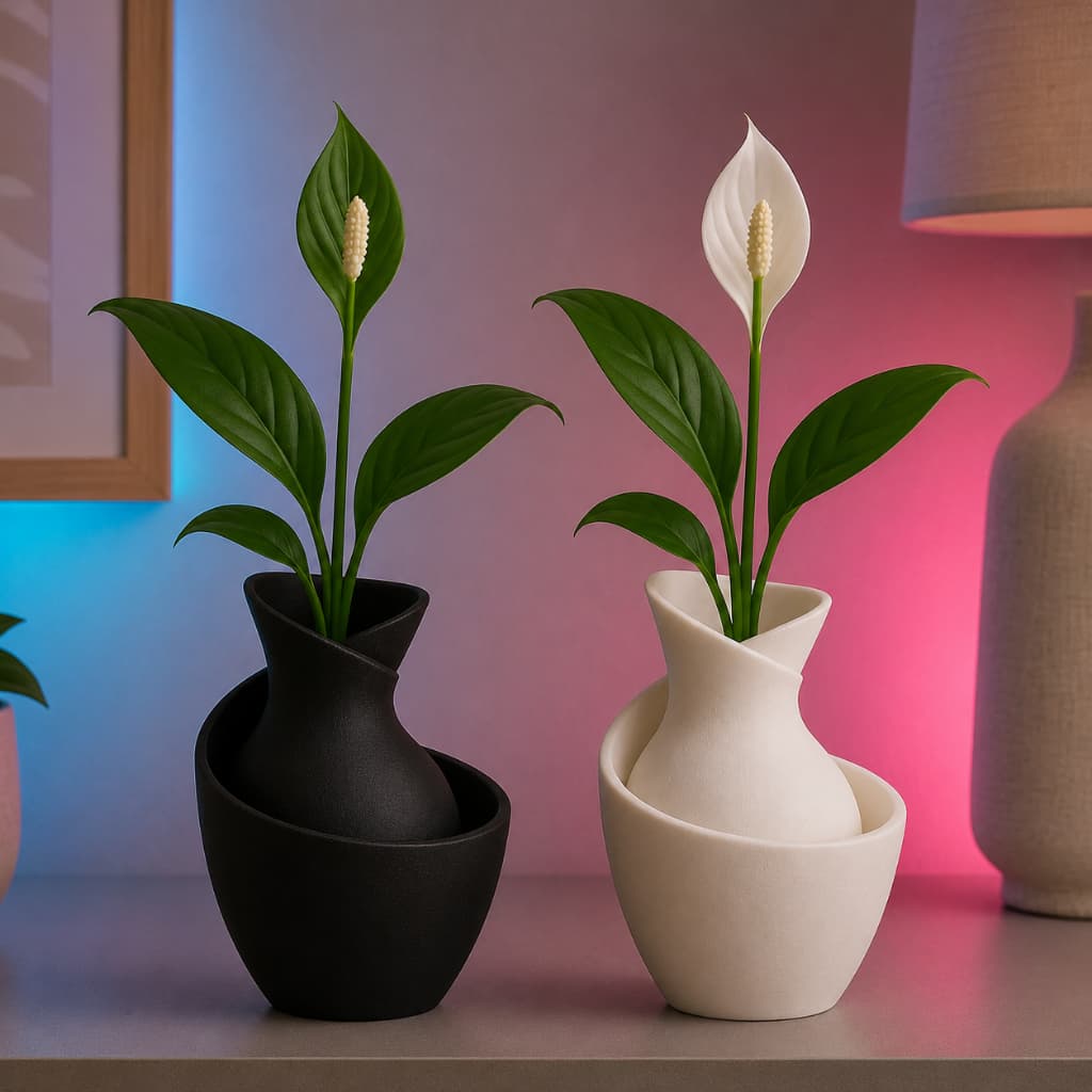 Mini Vaso Decorativo Cores Preto e Branco Design Moderno para Sala ou Escritório