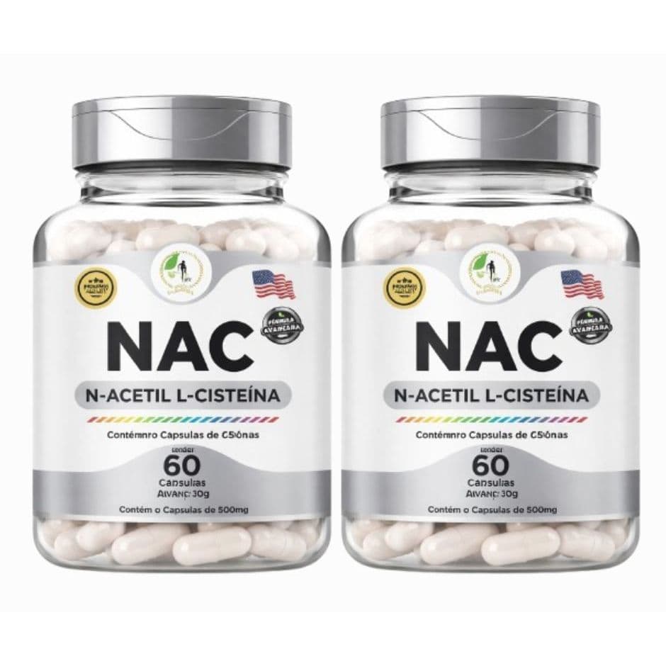 2x NAC N-Acetil L-Cisteína Precursor da Glutationa Imunidade - Fits Life
