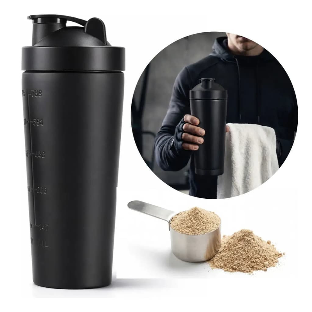 Coqueteleira Whey Inox 900ml Academia Shakeira