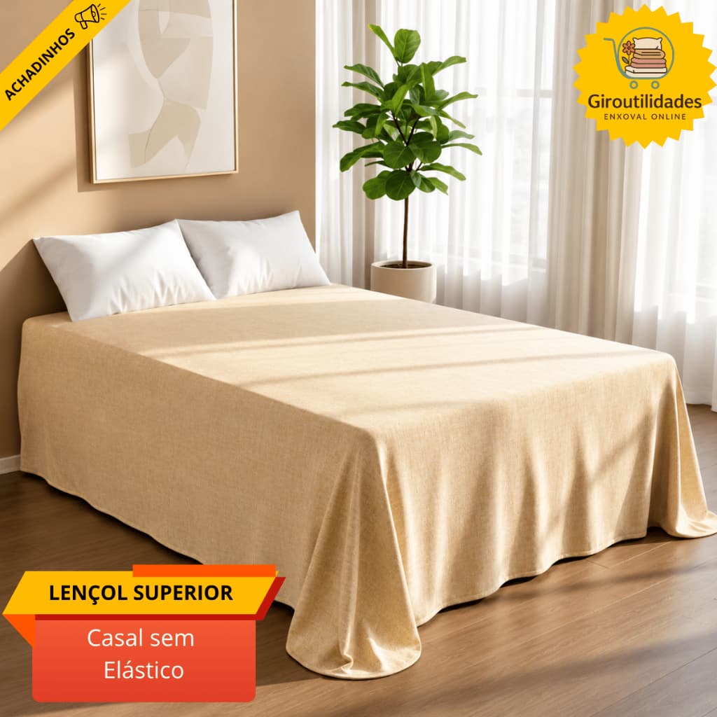 Lençol Queen 400 Fios Superior Aveludado Sem Elástico Avulso Cama Casal Grande Varias Cores