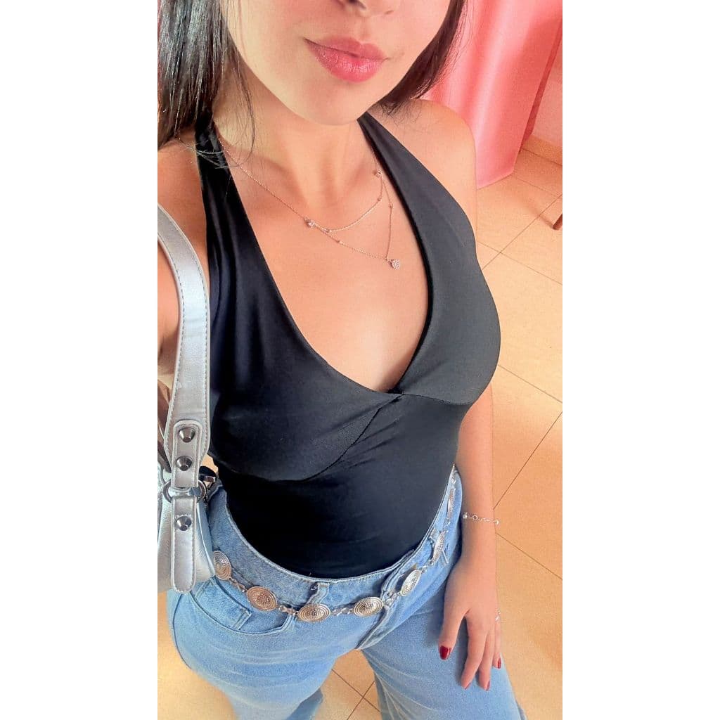 Blusa Cropped Feminino Frente Única Poliamida Decote V Moda Verão