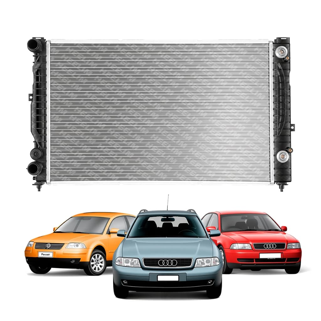 Radiador Audi A4 1.8 2.8 1996 a 2001 Vw Passat 1.8 1998 a 2005 Gasolina Com e Sem Ar Automático e Manual Brasado