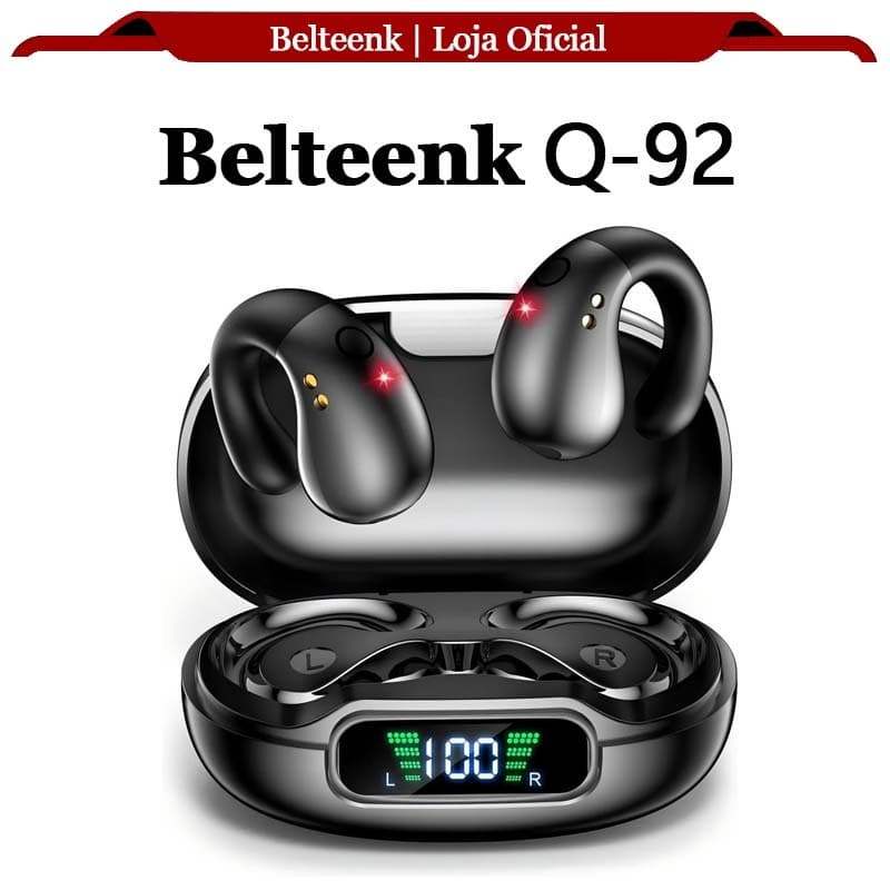 Fones de Ouvido Clip OWS, Bluetooth 5.3, 5g Ultra Leve, Som Direcional Anti-Vazamento, Compatível Android/iOS