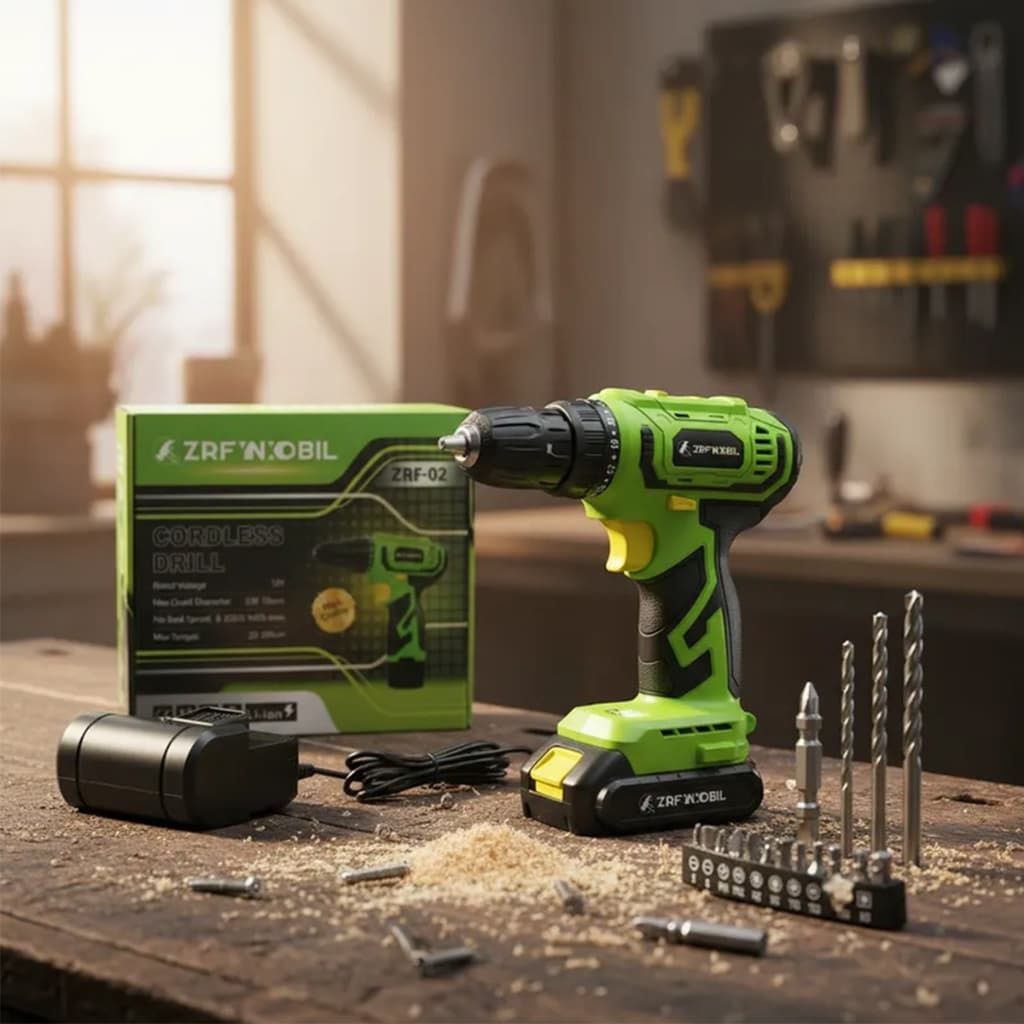 Kit Broca Elétrica Recarregável Parafusadeira/Furadeira Sem Fio 12V 1 Baterias Sem Fio Impacto