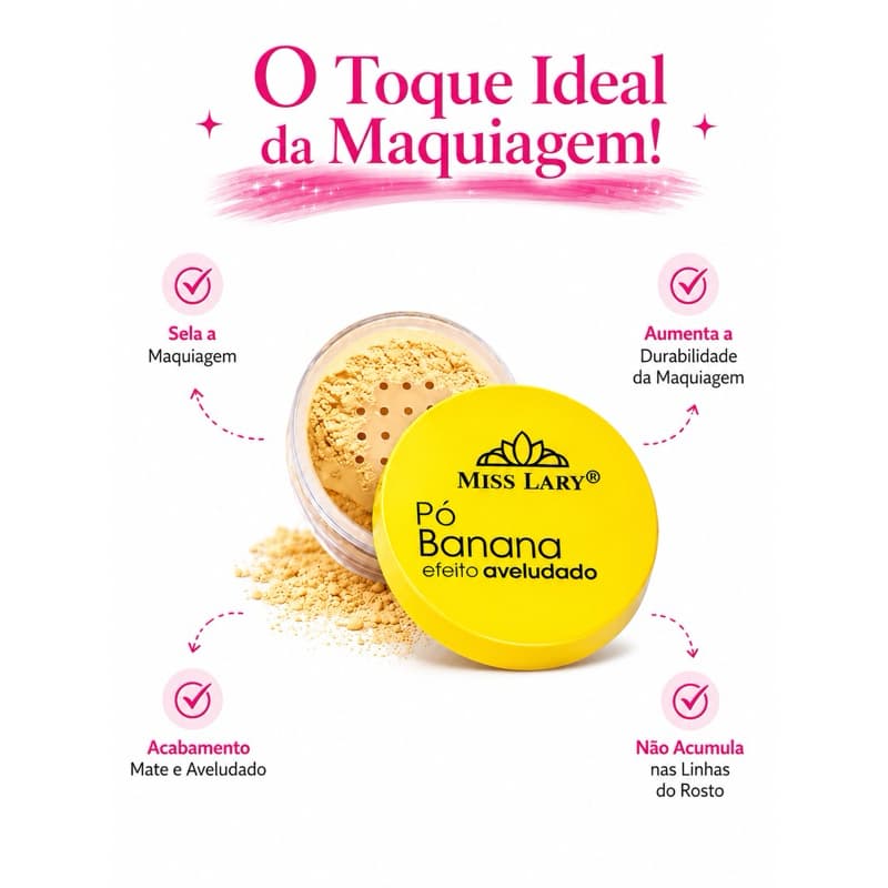Pó Banana que NÃO CRAQUELA e segura a oleosidade | perfeito pra iniciantes - Miss Lary