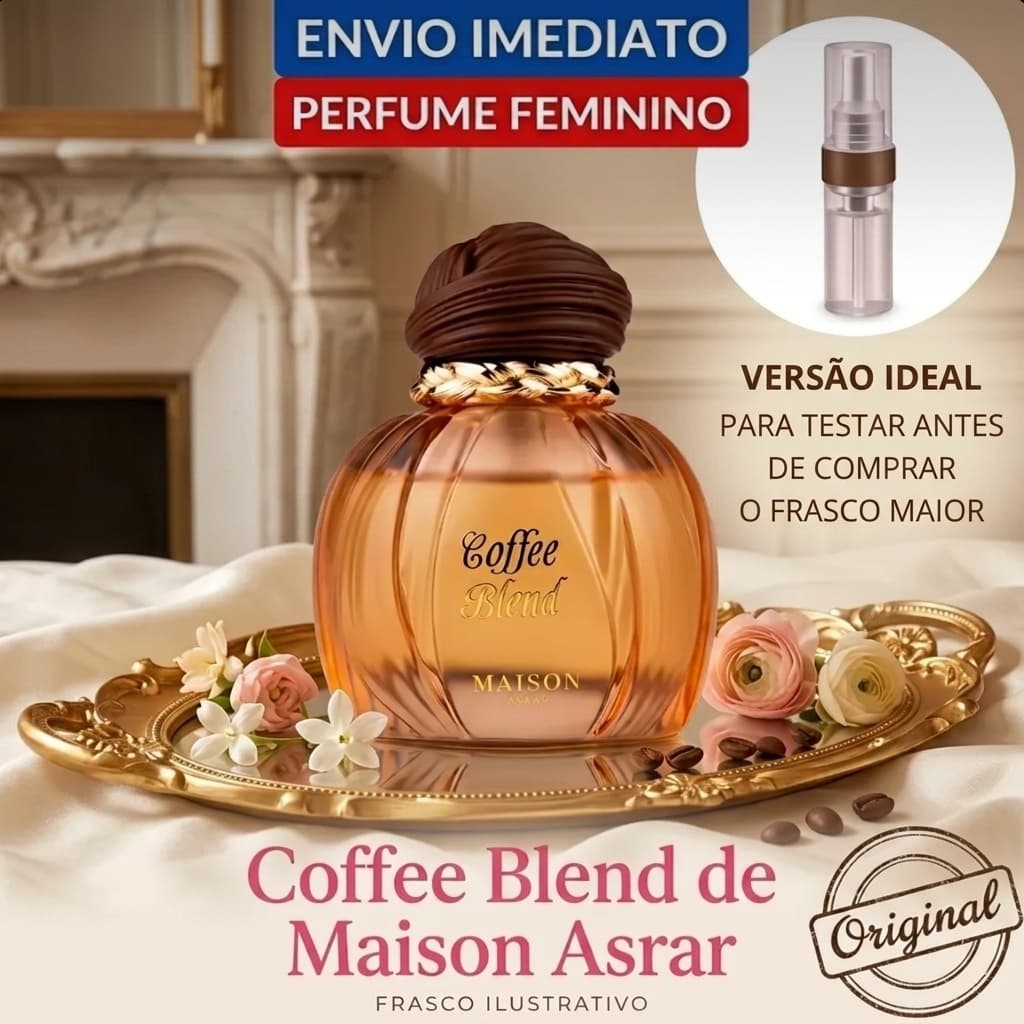 Perfume feminino Coffee Blend Maison Asrar AMENDÔA DOCE REGADA DE MUITO CAFÉ E BAUNILHA POTÊNCIA SOFISTICAÇÃO