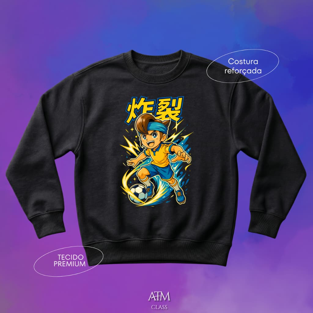 Moletom Casual Anime inazuma Eleven tecido premium postagem imediato