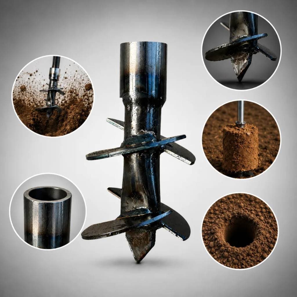 Cavadeira Trado Broca Plantio 7,5cm 75mm Perfurador Solo 3/4 Poço Artesiano/ Jardim/ Amostra de Solo