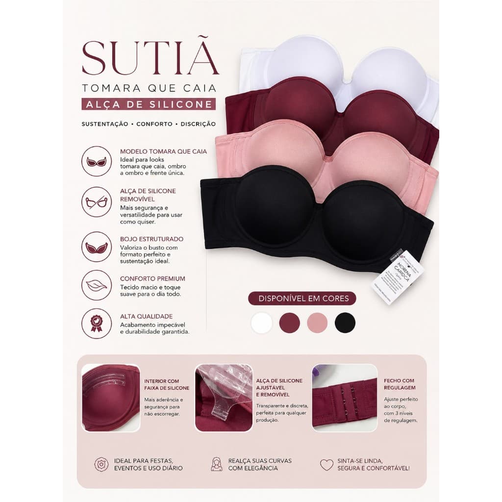 Sutiã Feminino de Alça de Silicone