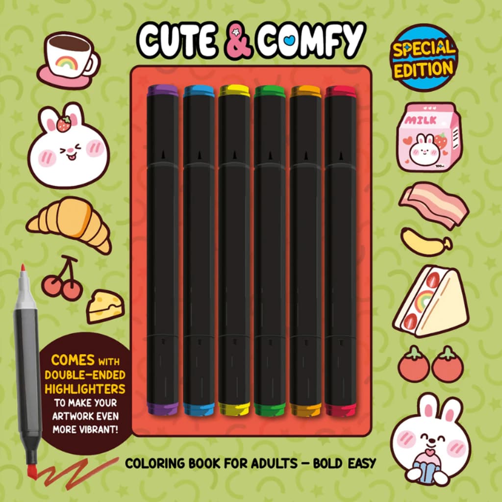 Livro de Colorir Cute & Comfy Coloring - Special Edition Canetas