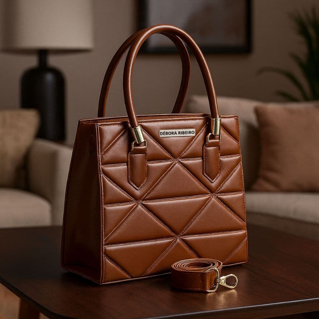 Bolsa Metalassê Alças Fixas Tamanho Médio + Alça Removível Transversal Balada Tote Feminino