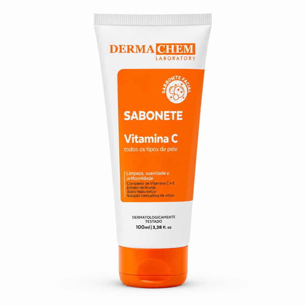 Sabonete Facial Vitamina C Dermachem 100ml Clareador Anti-idade Limpeza Profunda