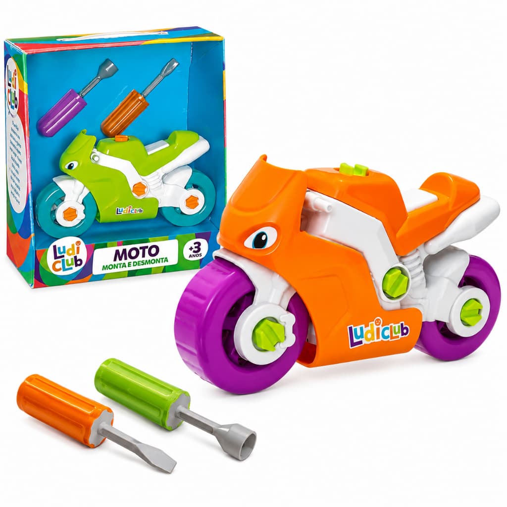 Brinquedo Moto Monta e Desmonta Divertida para Menino Usual Brinquedos