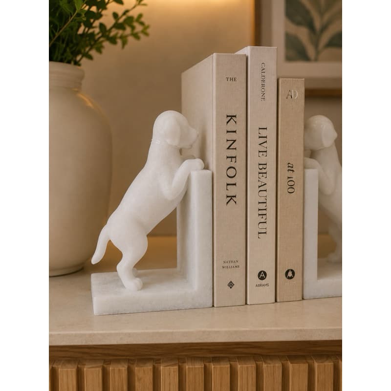 Porta-Livros Decorativo Cachorros em Resina