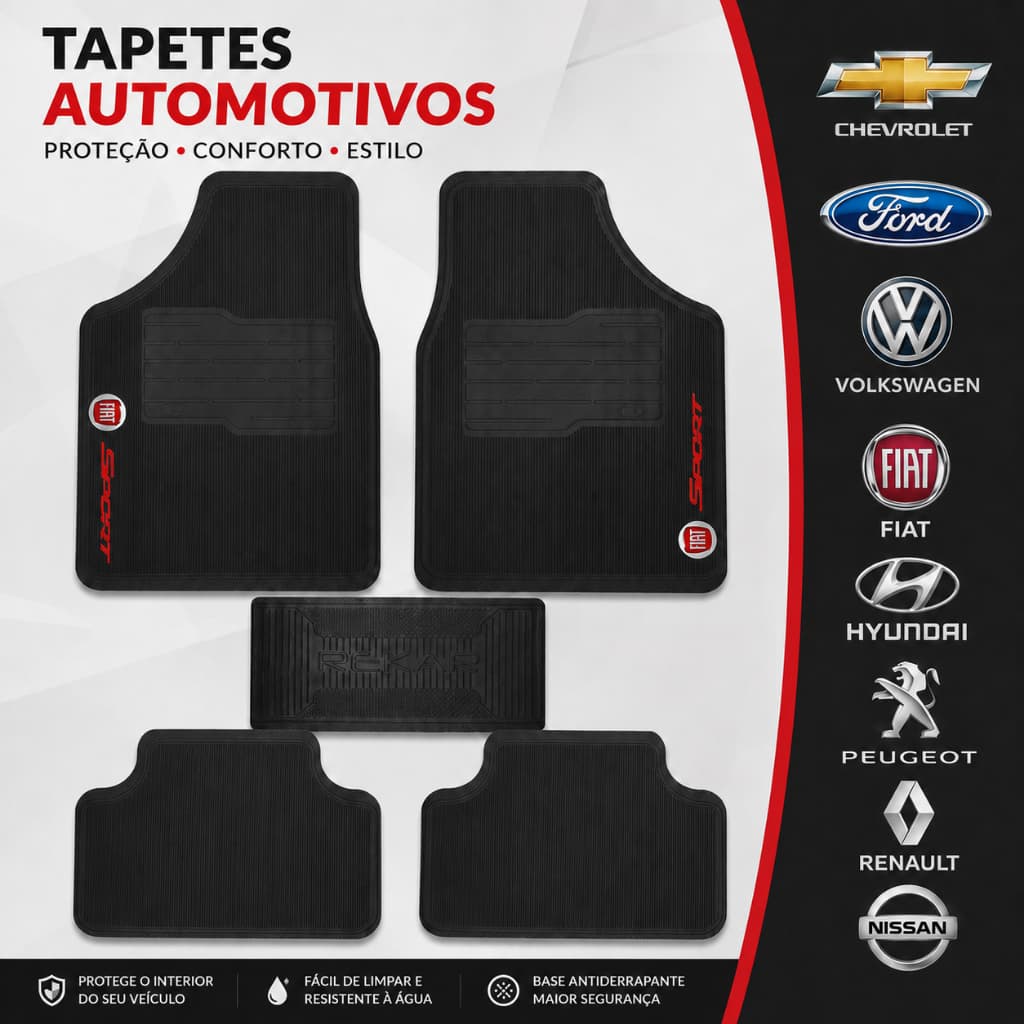 Tapete Borracha Personalizado Novo Palio Tapete Automotivo, Tapete para Carro, Carpete Carro, Carpete para Carro