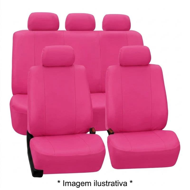 Capa Banco Carro Feminina Rosa Feita Em Tecido Nylon