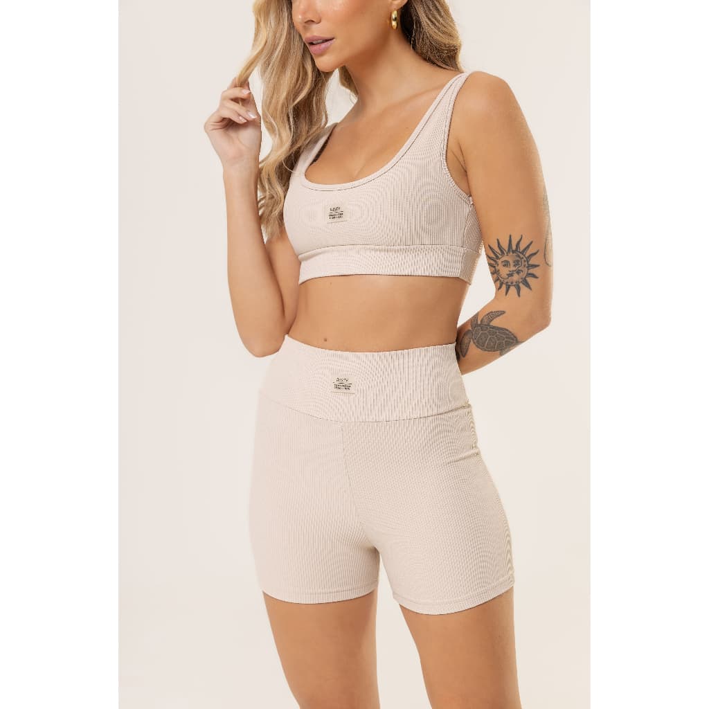 Shorts Feminino Fitness Academia Poliamida Zero Transparência Cós Alto Empina Bumbum Treino Eloa