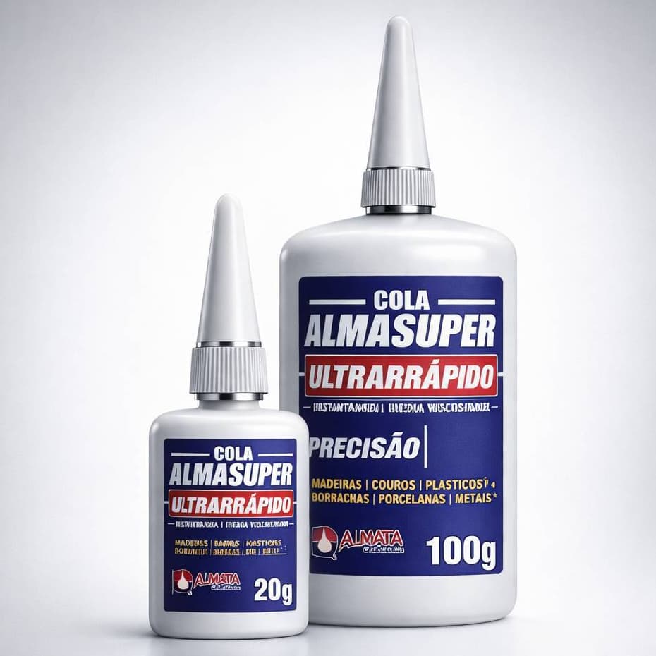 Cola Instantânea AlmaSuper Ultrarrapida 20g e 100g Multiuso Madeira  Plástico Borracha - Promoção !