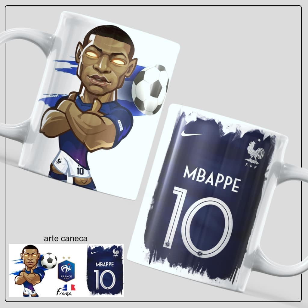 Caneca Personalizada Seleção da França Mbappe Copa do Mundo Envio Imediato